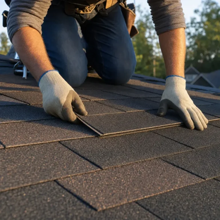 Close detail of architectural asphalt shingles