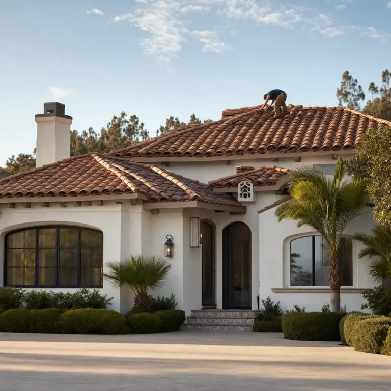 Mediterranean-style home with a clay tile roof